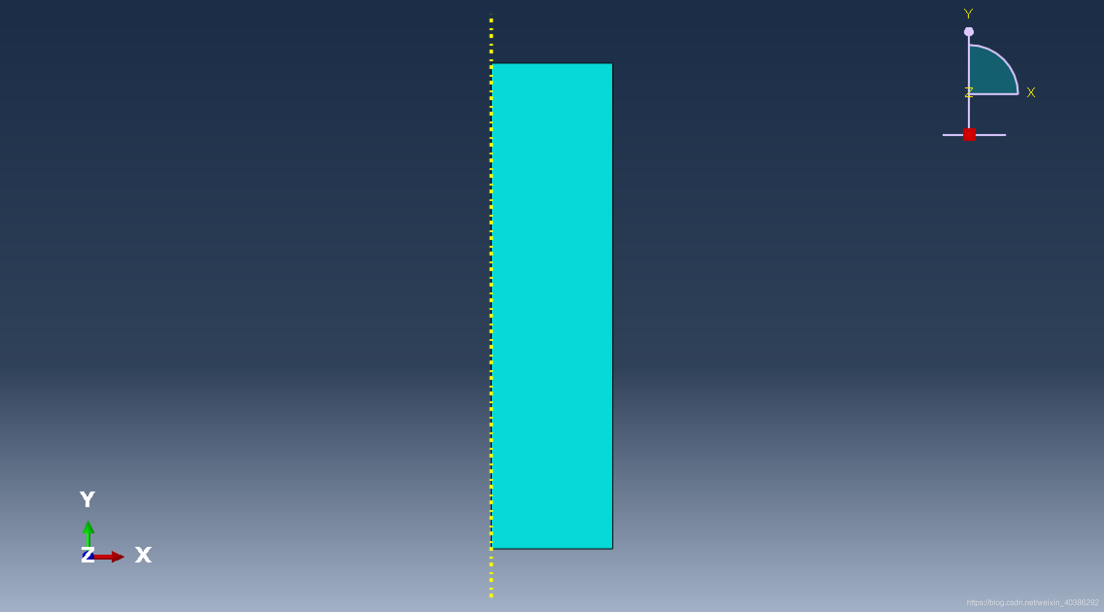 只划分一个单元,单元类型 :4节点线性轴对称应力单元